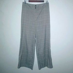 Antonio Melani 10 31x30 Houndstooth Plaid Wide Leg Workwear Pants